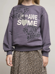 025_ОС25 Свитшот для девочки, графит