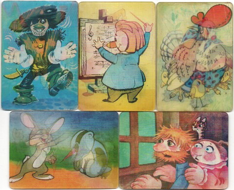 № 45 Набор из 5 стерео Календариков. Мультфильмы СССР 1986 - 1987 гг.