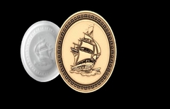 Силиконовый молд Парусник медальон