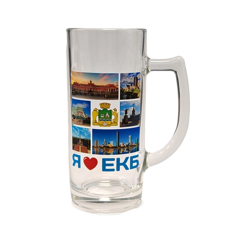 Урал Сувенир - Екатеринбург кружка пивная №0003 Коллаж квадраты