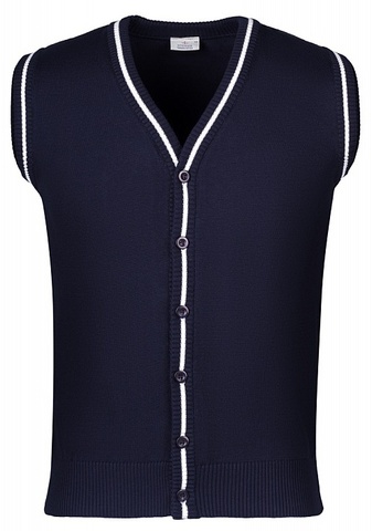 Темно-синий жилет на пуговицах STENSER из 100% хлопка