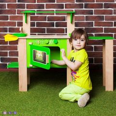 Кухня из дерева для мальчиков и девочек "Мятный лимонад" с 16 аксессуарами