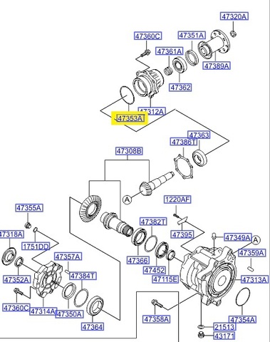 КОЛЬЦО РАЗДАТКИ УПЛОТНИТЕЛЬНОЕ CRETA, ix35 14-, SPORTAGE 14- HYUNDAI (ЗАДНЕЕ К КАРДАНУ)