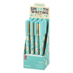 Ручка шариковая, масляная, Vinson, синие чернила, серия "Flower 2", 20 шт