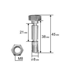 Болт срезной под гайку UNITED PARTS 8х38мм (комплект 4шт)