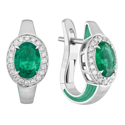 Серьги с Изумрудом и Бриллиантами, E0143-001/3