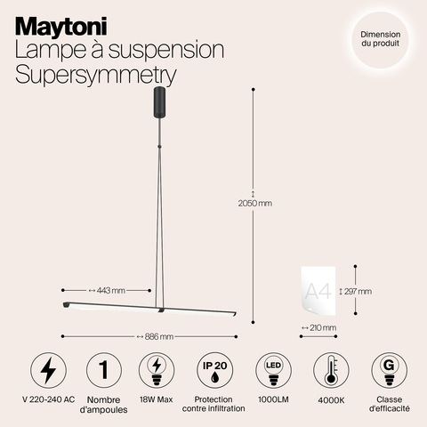 Подвесной светильник Maytoni Supersymmetry P096PL-L11BK1