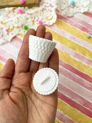 Посуда кухонная, сервиз чайный, кукольная миниатюра, цвет белый, набор 6 предметов.