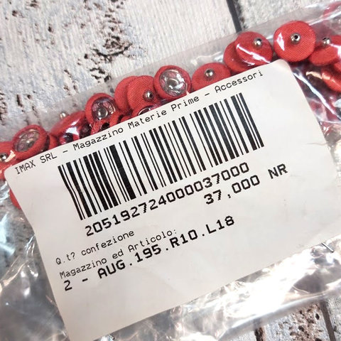 Кнопка пришивная сток Max Mara текстиль красная 10 мм