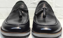 Мужские туфли лоферы с кисточками Luciano Bellini 91178-E-212 Black.