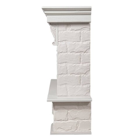 Портал Firelight Forte 30S камень белый шпон белёный дуб