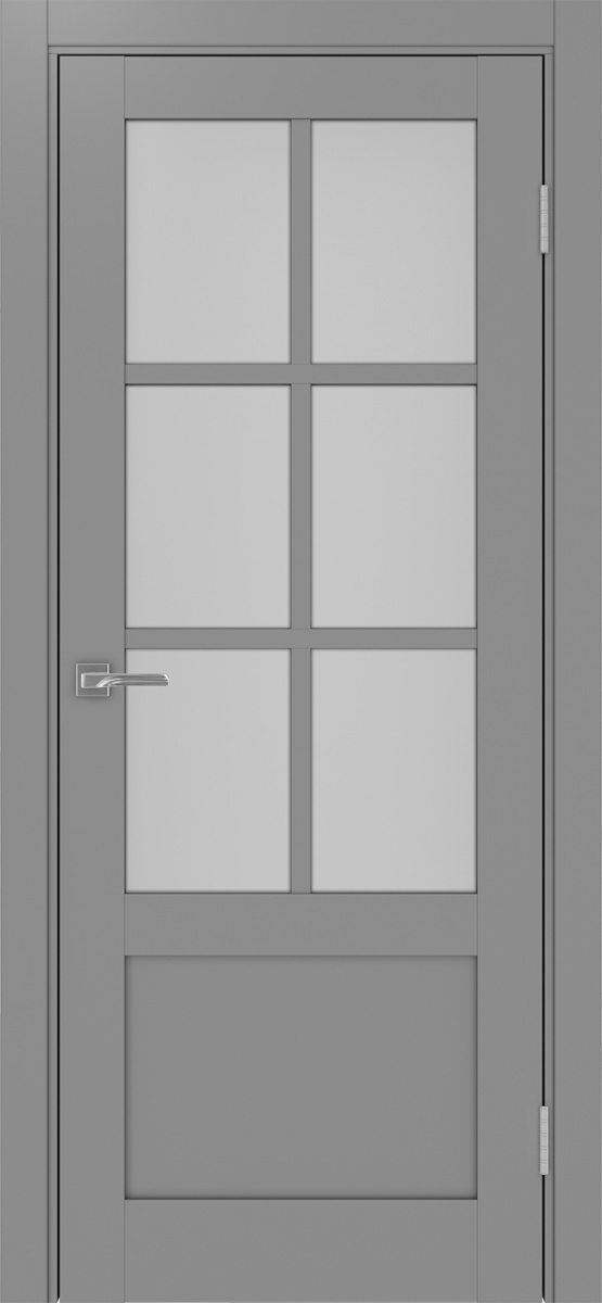 Дверь межкомнатная Оптима Порте Турин 541ПФ.2221, цвет серый, экошпон, стекло мателюкс