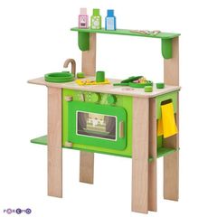Кухня из дерева для мальчиков и девочек "Мятный лимонад" с 16 аксессуарами