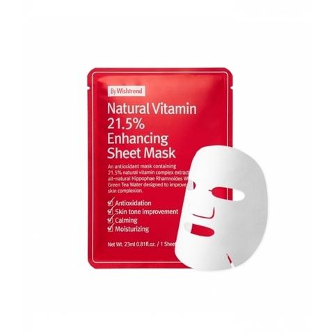 By Wishtrend Natural Vitamin 21.5% Enhancing Sheet Mask Витаминная тканевая маска для лица 23 мл