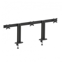 Titanium 130 - Настольный кронштейн для 3х мониторов, горизонтально, Струбцина+Винт, черный