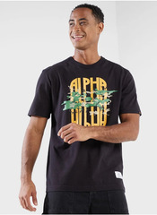 Футболка Alpha Industries Alpha Camo Tee Black (Черная)