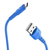 Кабель USB - Micro-USB 2,4А HOCO X30 1м (100 см) с индикатором (Синий)