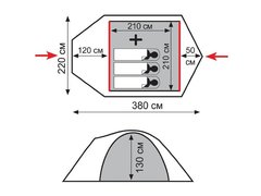Туристическая палатка Tramp Lite Camp 3