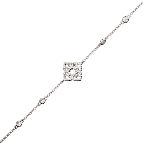 Classic Mini Bracelet, Rhodium, Cubic Zircons