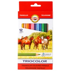 Карандаши цветные KOH-I-NOOR TRIOCOLOR 3142, 12цв, картон.упак. с подвесом