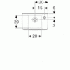 Раковина Geberit Renova Plan, с укороченным вылетом: Белый, B=40см, H=15см, T=25см, Отверстие под смеситель=Правая, Перелив=Без