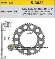 Звезда задняя ведомая Sunstar 5-3631-52 JTR822.52 DR250 DRZ400SM