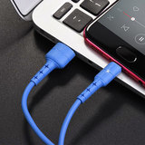 Кабель USB - Micro-USB 2,4А HOCO X30 1м (100 см) с индикатором (Синий)