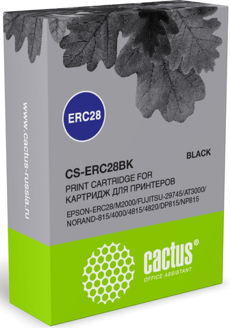 Картридж матричный Cactus CS-ERC28BK (ERC28) черный для Epson ERC28,M2000,FUJITSU-29745,AT3000,NORAND-815,4000,4815,4820,DP815,NP815