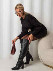 Платье из эко замши (черное)