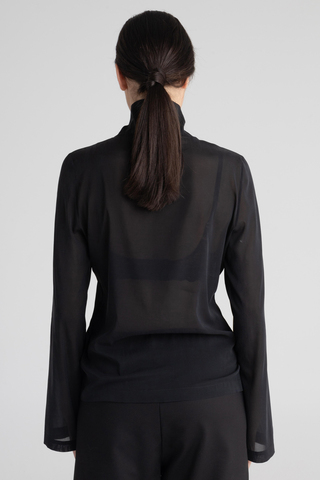 Водолазка черная шелковая