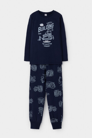 пижама  для мальчика  К 1606/морской синий,дорожная техника