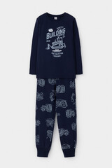пижама  для мальчика  К 1606/морской синий,дорожная техника