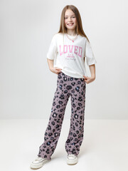 брюки  для девочки  КР 400869/сиреневый 3304 Н091 к621