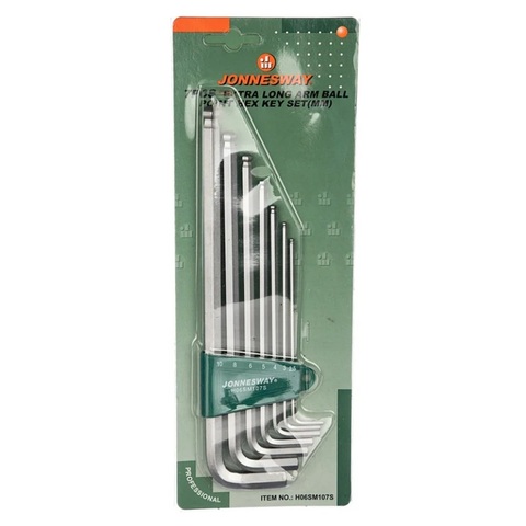 Jonnesway H06SM107S Набор ключей торцевых шестигранных удлиненных с шаром, 7 предметов
