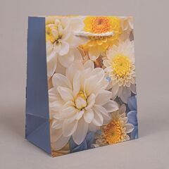 Пакет подарочный XS вертикальный, Цветы, 12*15*6 см (Д*В*Ш)