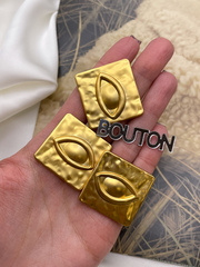 Пуговицы Скиапар. квадратные матовое золото 