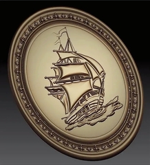 Силиконовый молд Парусник медальон