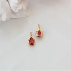 Подвеска Капля с ярко-розовым фианитом, 15*8 мм, позолота, П423