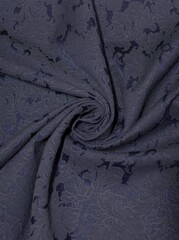 Костюмно-плательная ткань жаккард, 200 гр/м2, Х/б-75%, ПЭ-20%, Эластан-5%, 150 см, т.синий