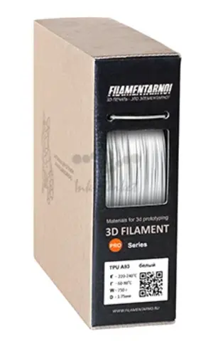 Пластик для 3Д принтера Filamentarno! TPU A93 белый 750 г, 1.75 мм