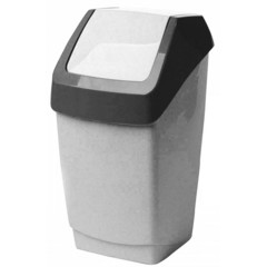 Ведро для мусора с крышкой-вертушкой М-пластика Хапс 25 л пластик серое (30х28х55 см)