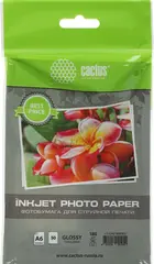 Фотобумага Cactus CS-GA618050ED 10x15/180г/м2/50л./белый глянцевое для струйной печати