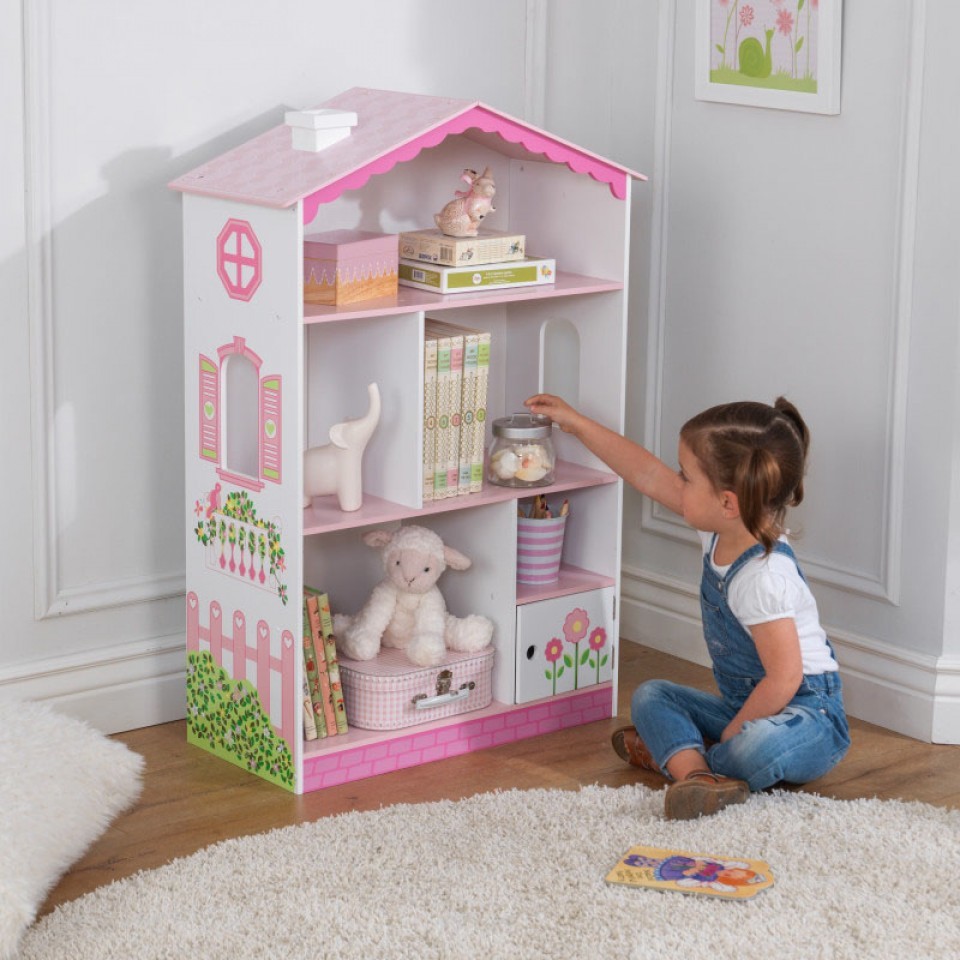 Кукольный шкаф ROBA Scarlett, белый/розовый/натуральный