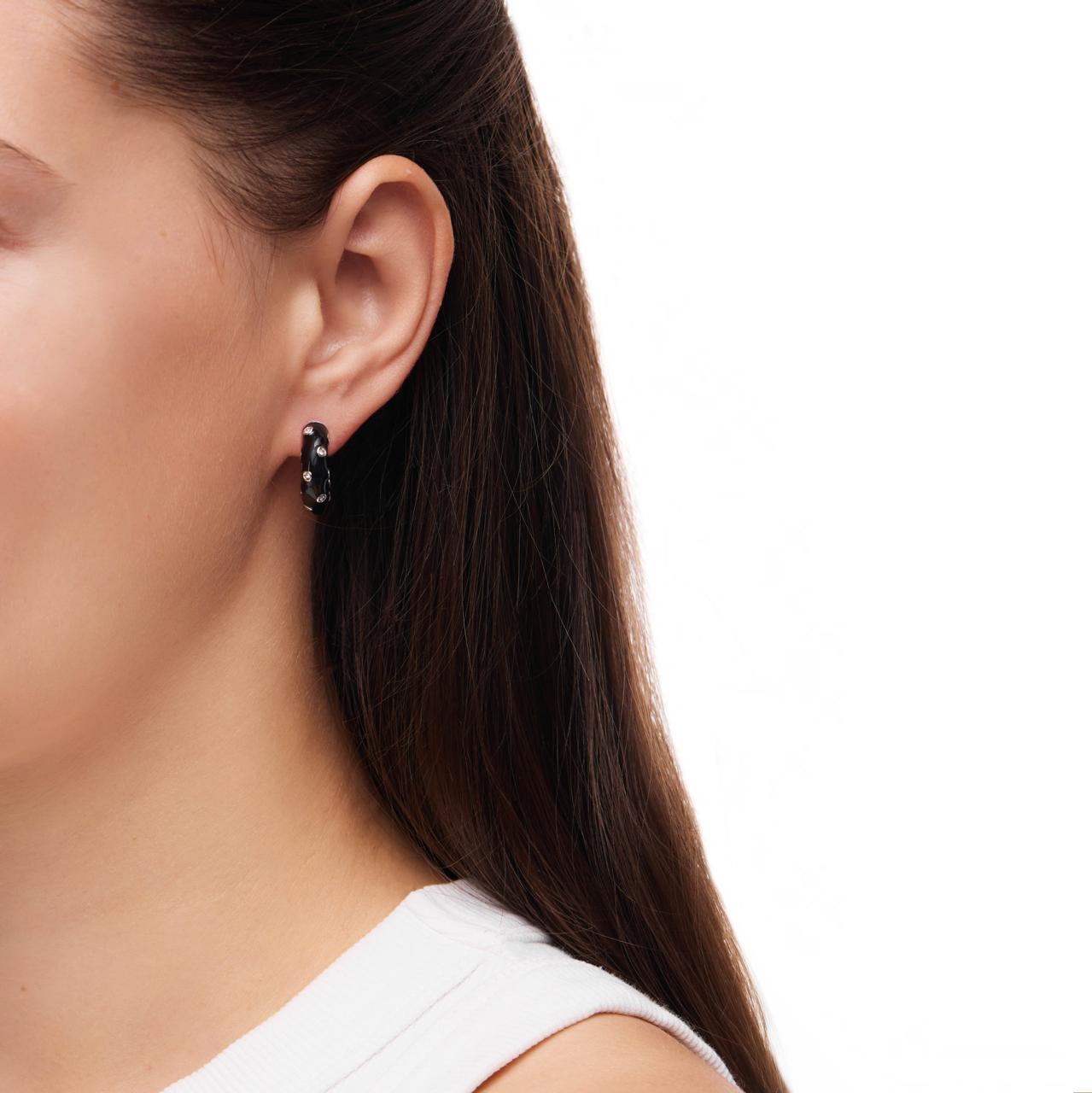 Серьги Dainty Donut Earrings – Black