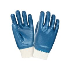 Перчатки нитриловые полный облив, манжет резинка