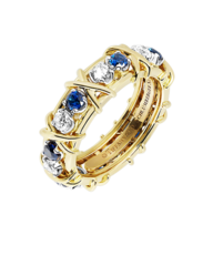 1114015-01 - Обручальное кольцо из комбинированного золота 585 пробы с бриллиантами