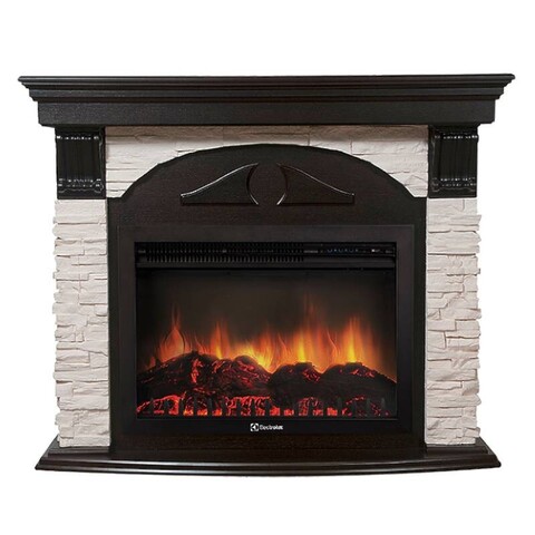 Портал Firelight Torre 25S камень белый шпон венге
