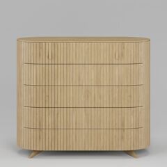 Комод 5 ящиков Эклипс (натуральный дуб), 126x107x54 см