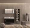 Стеллаж Geberit Citterio с зеркалом: B=40см, H=160см, T=25см, Серо-коричневый дуб  / Меламин, древесная структура