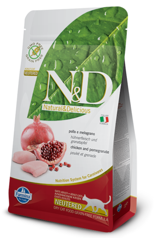 Сухой беззерновой корм Farmina N&D Grain Free Cat Chicken & Pomegranate Neutered